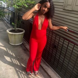 Red jumpsuit